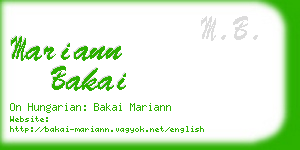 mariann bakai business card